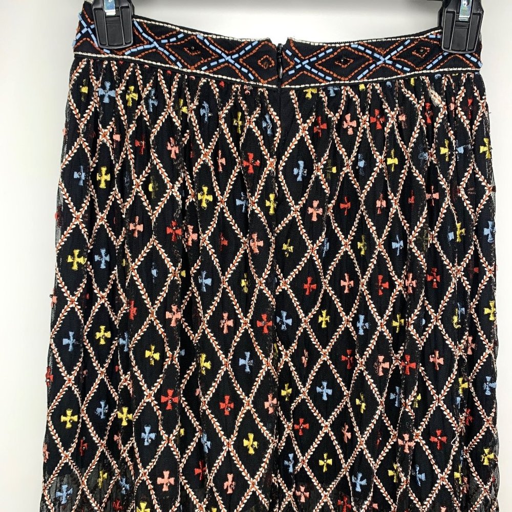 NWT TULAROSA Lexi Beaded Embroidered Black Sheer Maxi Skirt‎ Sz XXS - Picture 9 of 15